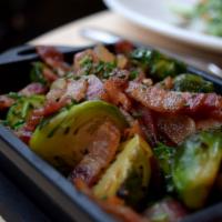 Side Of Seared Brussels Sprouts · Seared Brussels sprouts with bacon and red wine vinegar