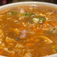 Hot & Sour Soup  3 Serv · A mix of red chilies, soy, tofu & sauteed mushrooms.Serves 3 people.32 oz one container