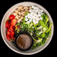 Caprese Salad · Field Green Mix • Fresh Mozzarella • White Beans • Tomato • Basil • Balsamic Vinaigrette