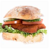 Chicken Cutlet Sub · Spicy cutlet or plain chicken, provolone cheese, lettuce, tomato & mayo.