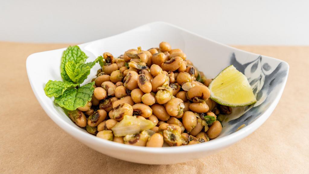 Black-Eyed Pea Salad · Team favorite, chef’s special black-eyed pea salad with veggies, super fresh lime-cilantro dressing. Fresh and healthy salad craving.