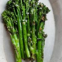 Charred Broccolini · Grilled and Tossed in Parmesan