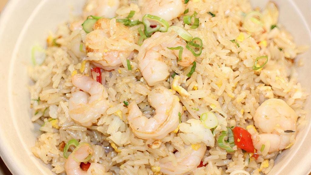 Shrimp Chaufa (Fried Rice) · Our chaufa (fried rice) made with shrimp; for it’s aphrodisiac properties, just in time for Valentine’s Day weekend! Choose either small or large.