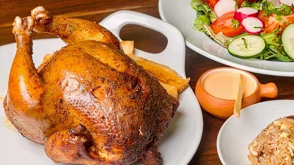 Family Style 1 Chicken · 1 whole chicken, Salad, choice of yuca or french fries and 1 Side