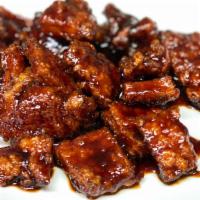 Rib Tips · Boneless pork in a BBQ sauce with a hint of curry.