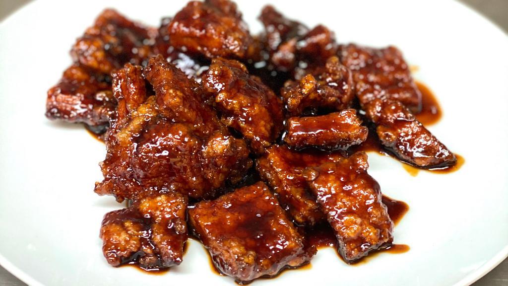 Rib Tips · Boneless pork in a BBQ sauce with a hint of curry.