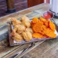 Fried Shrimp Basket (8) · Fried shrimp with your choice of French Fries, Cajun Fries or Sweet Potato Fries.