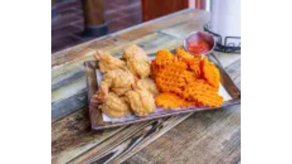 Fried Shrimp Basket (8) · Fried shrimp with your choice of French Fries, Cajun Fries or Sweet Potato Fries.