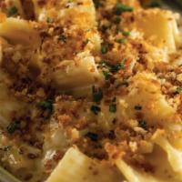 Bacon Mac & Cheese · Applewood smoked bacon, three cheese blend, toasted breadcrumbs.