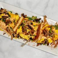 Spice Is Nice! · A lightly grilled baguette is layered with sautéed jalapeños, onions, and mushrooms. Pepper ...