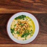 Miriam’S Hummus · warm chickpeas & parsley with Tatbelah.