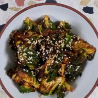 Brussel Sprouts · honey chili with sesame seeds