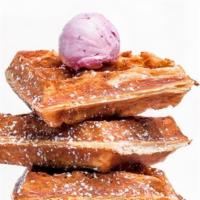 Waffle · Served with maple syrup and our signature butters