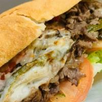 Cheese Steak California · With lettuce, tomatoes, onions and mayo.