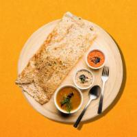 Spicy Onion Semolina · Crispy semolina crepe with chopped onion in the layer with potato filling