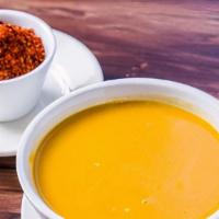 Red Lentil Soup · Puréed red lentils, Turkish seasonings and herbs.