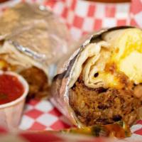 Chuns Breakfast Bomber · Popular. 12 hours pulled pork and bacon with scrambled eggs, seasoned potatoes, and shredded...