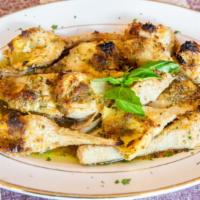 Chicken & Artichokes · With garlic and oil.