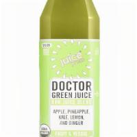 Doctor Green Juice (16 Fl Oz) · Sweet with a ginger kick! Nutrient-dense greens cut with antioxidant-packed fruit & ginger! ...