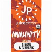Immunity · Organic ginger, turmeric, cayenne, lemon, black pepper, maple, and filtered water.