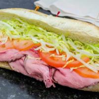 Hot Roast Beef Sub · Served on Italian bread. Platters are served with French fries.