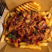 Pulled Chicken Loaded Fries · 