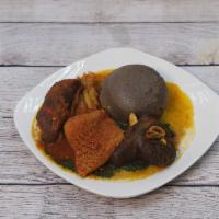 Amala And Gberi & Ewedu  · Served with assorted meat