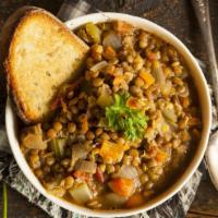 Lentil Soup · Savory & Satisfying Hot Legume soup.