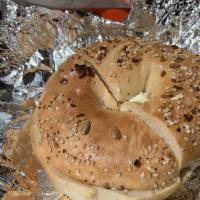 Bagel · 2 free bagels with purchase of one dozen.