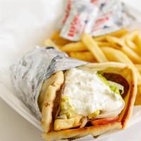 Gyro · Chicken or lamb with fries.