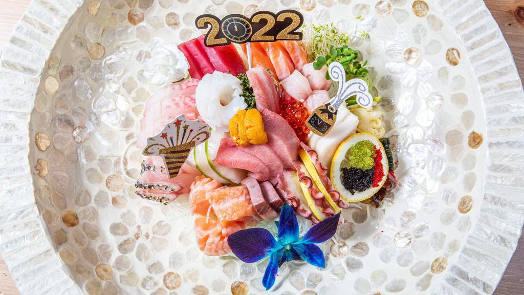 Sashimi Platter A · 40 pieces sashimi assorted raw fish.
