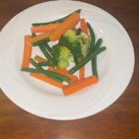 [Gf, V, Vn] Mixed Vegetables · Carrots, string beans, zucchini, and broccoli