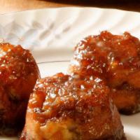 Apple Rum Bites · An Apple rum upside down mini cake that is baked, injected and glazed with real Jamaican rum...