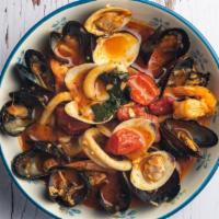 Zuppa Di Pesce · Fresh mixed seafood in tomato and white wine sauce.