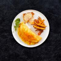 Sunny Cheese Omelette · Eggs cooked with special cheese blend as an omelette. Served with a side of toast and home f...
