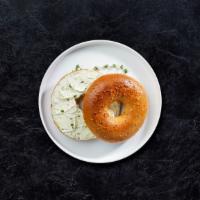 Cream Cheese Bagel · Get a wholesome toasted bagel topped with our special cream cheese!
