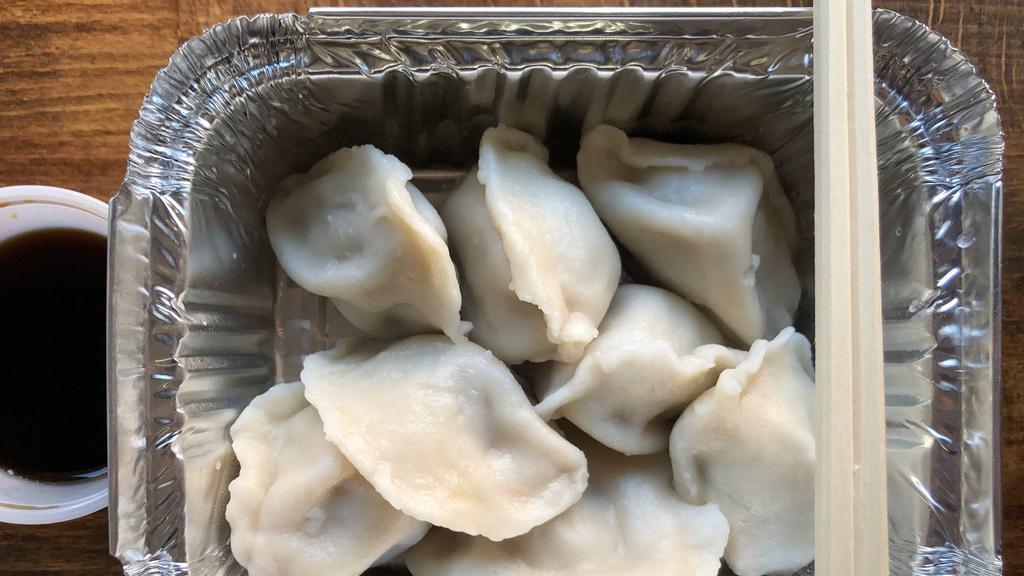 Mini Pork And Mushroom Dumpling · 8pcs boiled dumplings. Fresh pork and mushroom. Perfect snack size and also great for kids. All natural ingredients!