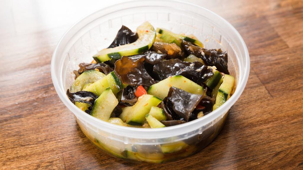 Cucumber Black Fungus 黄瓜 Salad · Spicy, sour and little sweet.