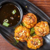 Thai Dumplings · Steamed or fried. Minced Chicken finely chopped vegetables wrapped in a dough skin with chef...