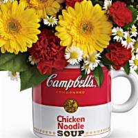 Campbell Soup Mug Bouquet · Give them the gift of healthy wishes for a speedy recovery! This heartwarming bouquet of bri...