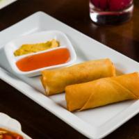 Vegetable Spring Roll (2Pc) · Not Spicy. Served with duck sauce and spicy mustard packets.