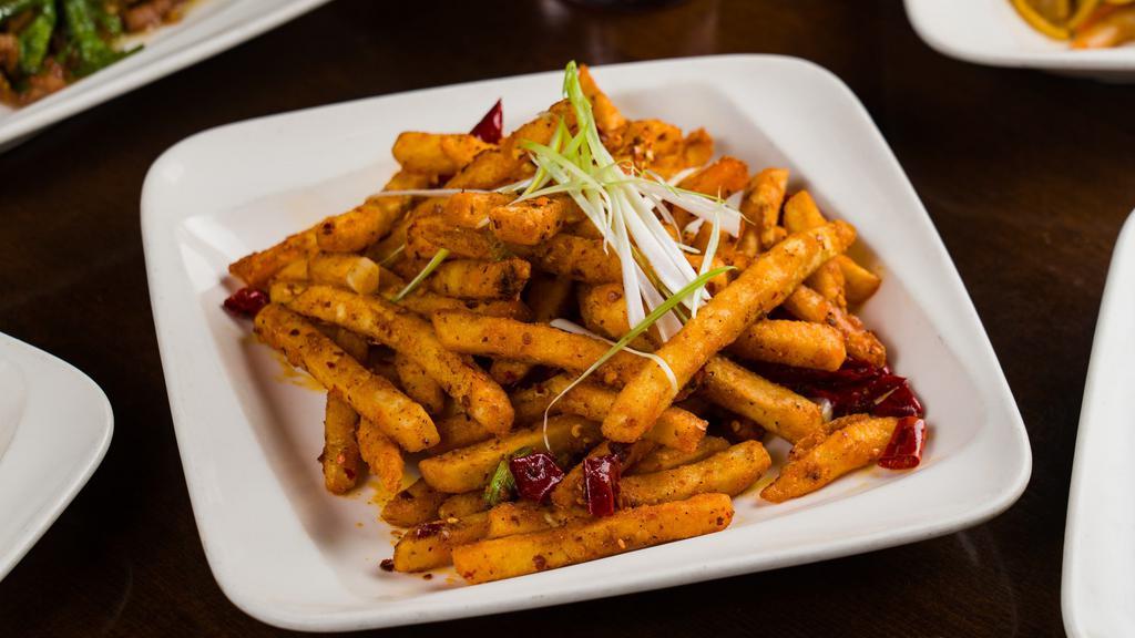 Cumin Fries · Mild Spice. Spicy, seasoned crinkle fries. Served with ketchup packets.
