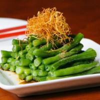 Ginger Sour String Beans · Not spicy. COLD string beans in a sour ginger-soy-sauce.