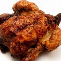 Rotisserie Chicken · Whole chicken, smoked pimenton, sage, star anise, ancho chili powder, salt, rosemary thyme.