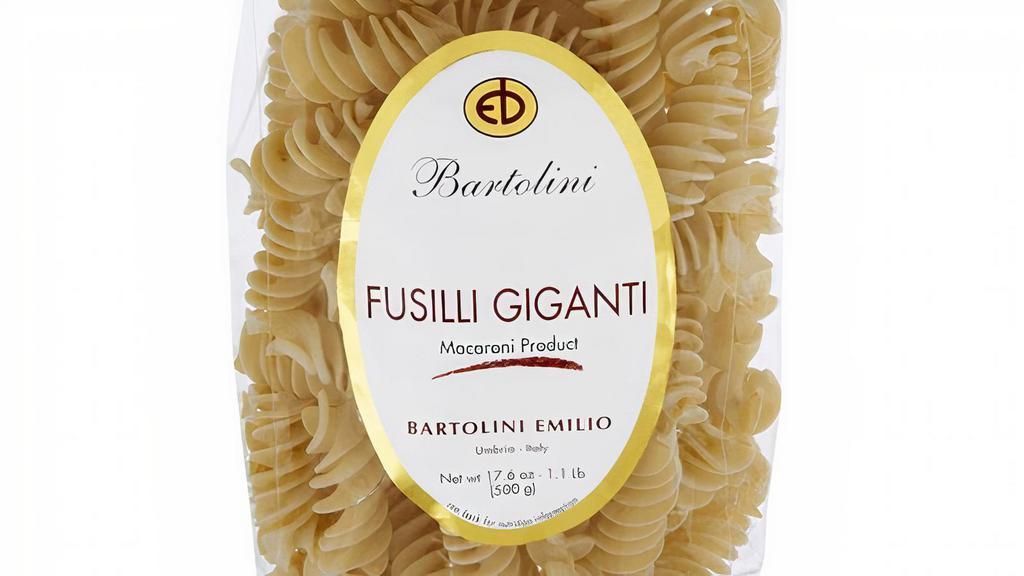 Bartolini Fusilli Pasta · Bartolini pasta. A pasta classic! Imported from Umbria and made by a family with over 150 years of pasta making experience, Bartolini penne pasta is made with artisanal Italian durum wheat flour and cut on traditional bronze molds, giving the pasta a porous texture.