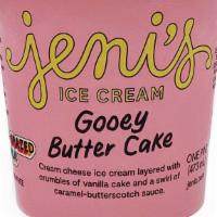 Jeni'S Gooey Butter Cake Pint · It's like the best blondie you've ever tasted...covered in caramel sauce. Cream cheese ice c...