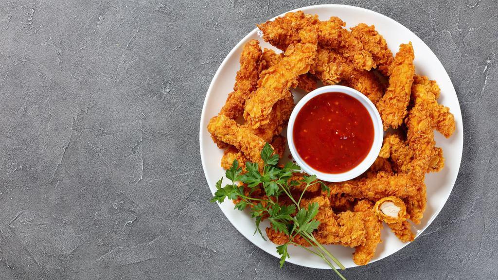 Honey Hot Chicken Fingers · Crispy, golden fried chicken fingers with a perfect blend of honey and hot dipping sauce.