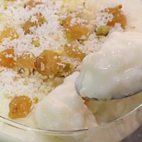 Rice Pudding · Ingredients (pudding rice, milk, cream, sugar).