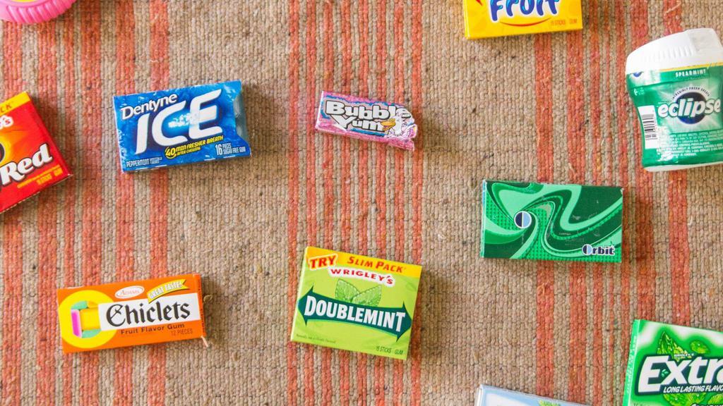 Gum · Variety of Gum Options
TRIDENT 
ORBIT 
DENTYNE ICE 
PLEASE TYPE WHAT YOU WOULD LIKE