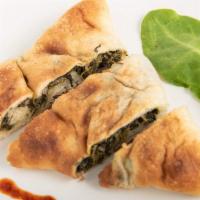 Spinach Pie (Closed) · Fresh spinach, onion and sumac.